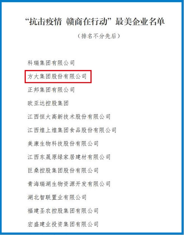 2020.08.12 亚美国际集团荣获“抗击疫情 赣商在行动”最美企业称号